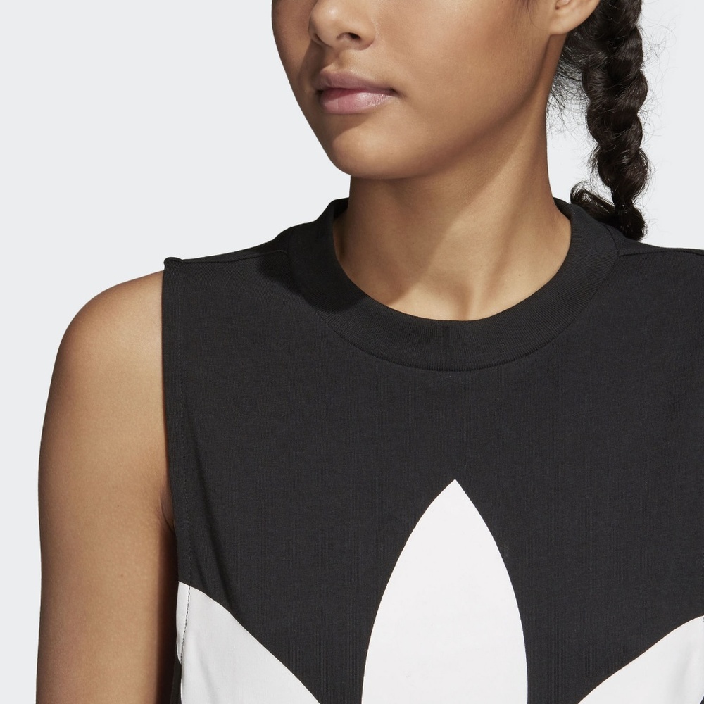 ADIDAS — Trefoil Logo Black Cotton Muscle Tank NWT - Picture 7 of 8